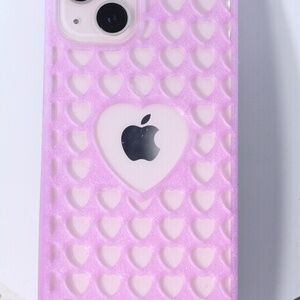 Soft Purple Shade iPhone 13 Cover Case Hearts Design New